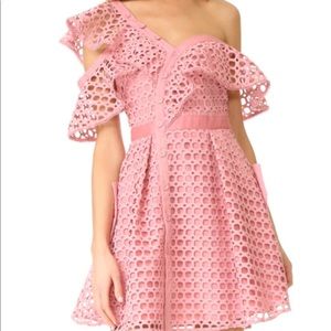 Self portrait off shoulder pink dress